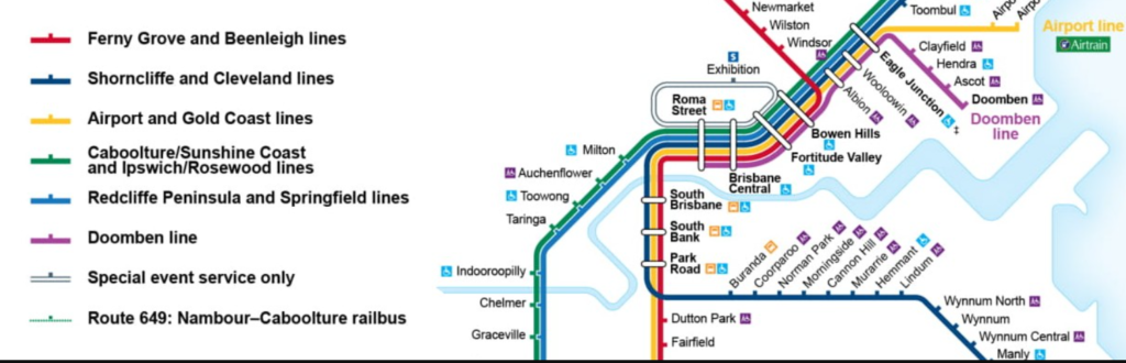 Train map o Brisbane